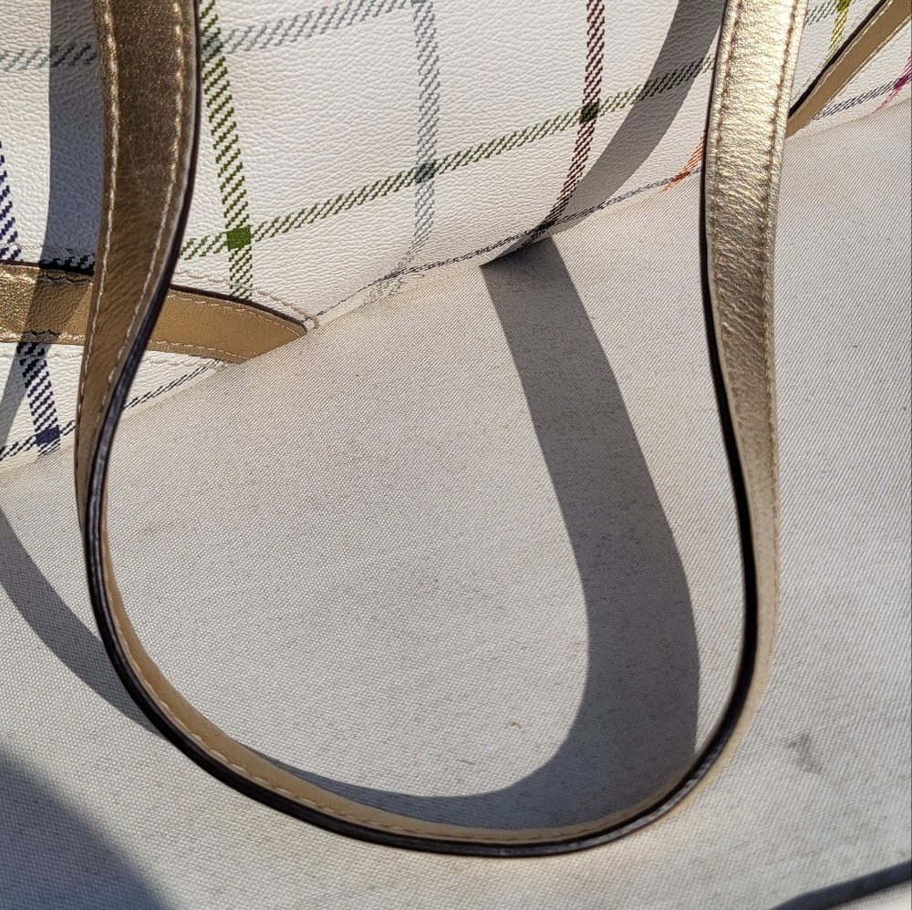 Coach Peyton Tattersall Plaid Satchel F19177 Shoulder Bag Purse - Picture 6 of 14